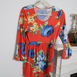 FIRST LOVE top Medium floral orange blouse
